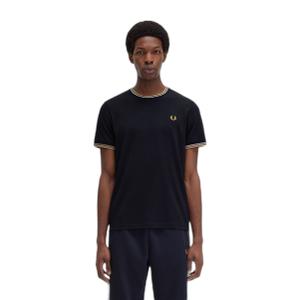 fpm1588-w53-t-shirt-met-dubbele-rand-fred-perry-bleu-marine-ecru-nid-d-abeille