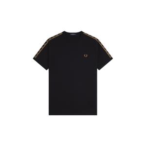 fpm4613-s77-t-shirt-fred-perry-contrast-tape-ringer-zwart-grijs