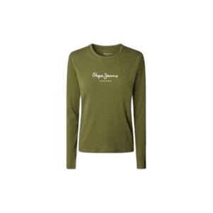 pl505203-765-dames-t-shirt-met-lange-mouwen-pepe-jeans-new-virginia-ls-kaki-groen
