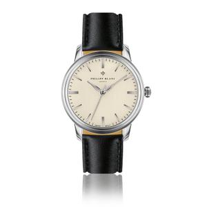 pa3-s010s-lederen-horloge-philipp-blanc-zurich-wit-zwart-40-mm