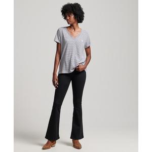 w1011181a-9ju-geborduurd-en-gevlamd-dames-t-shirt-met-v-hals-superdry-marineblauwe-optische-streep