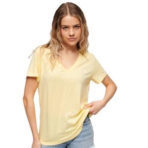 w1011181a-qlc-geborduurd-en-gevlamd-dames-t-shirt-met-v-hals-superdry-lichtgeel